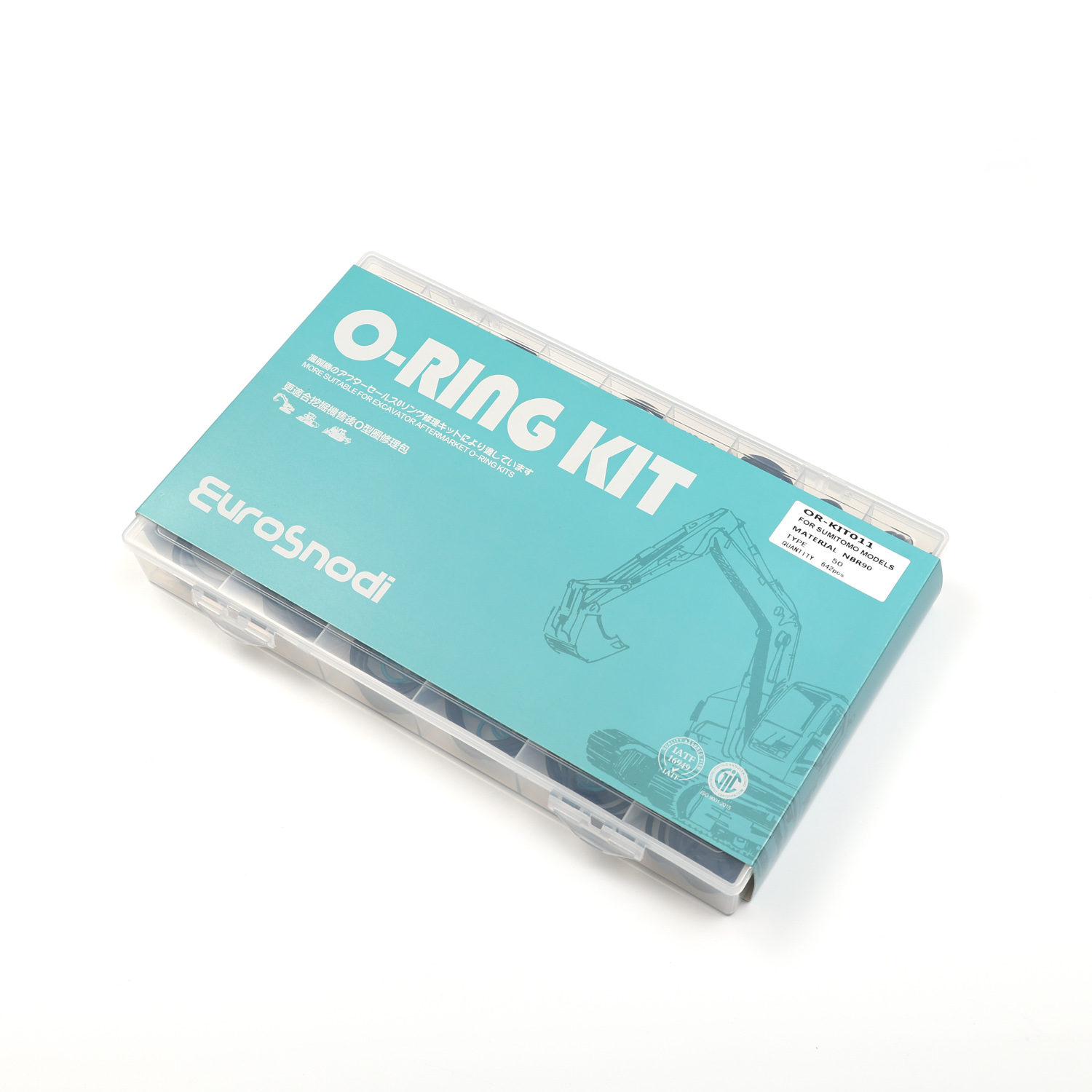 O-Ring Assortment Kit - 500+Pcs NBR Buna-N Seals in AS568 Sizes (1) - Polypac