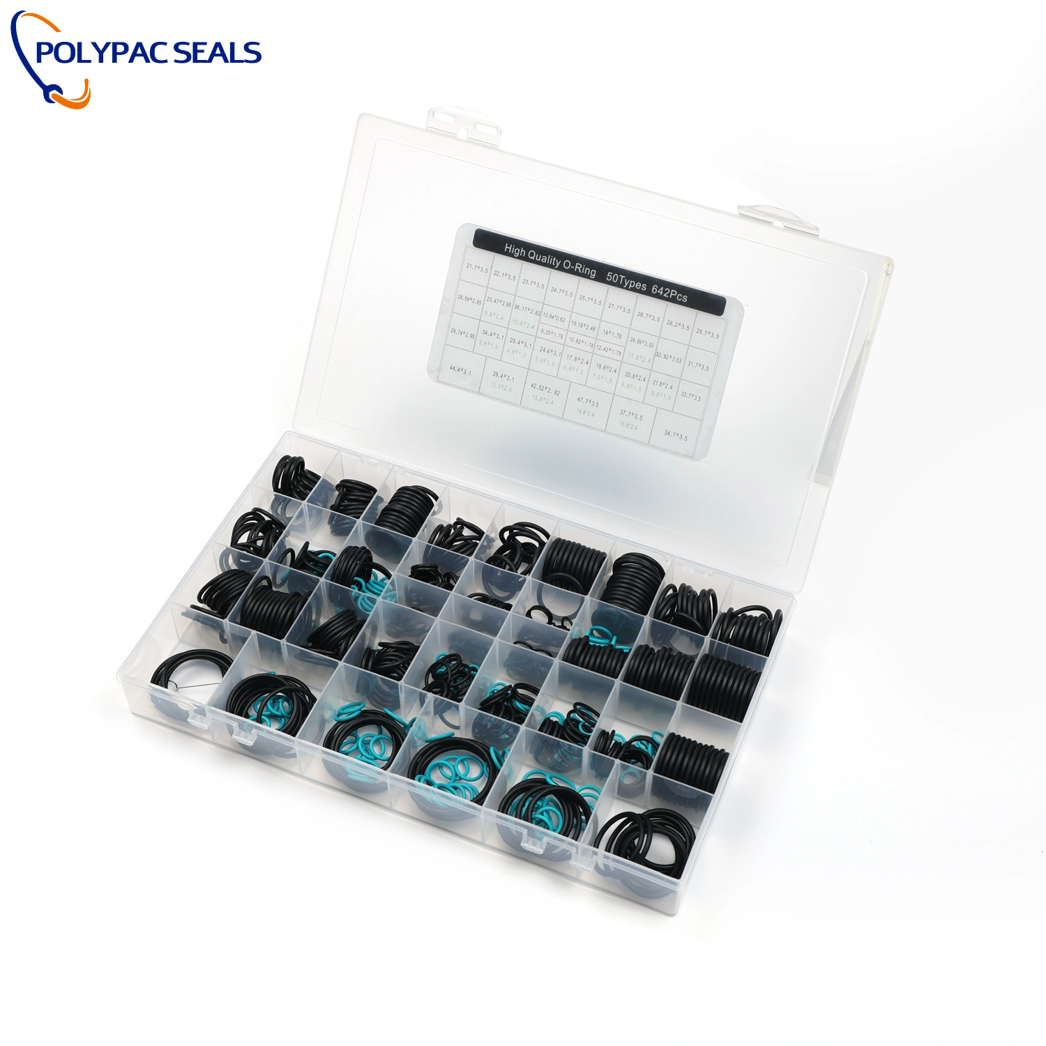 O-Ring Assortment Kit - 500+Pcs NBR Buna-N Seals in AS568 Sizes (2) - Polypac O-Ring Assortment Kit - 500+Pcs NBR Buna-N Seals in AS568 Sizes (2) - Polypac