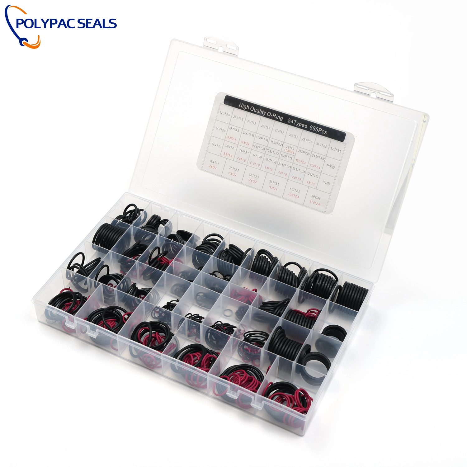 O-Ring Assortment Kit - 500+Pcs NBR Buna-N Seals in AS568 Sizes (9) - Polypac O-Ring Assortment Kit - 500+Pcs NBR Buna-N Seals in AS568 Sizes (9) - Polypac